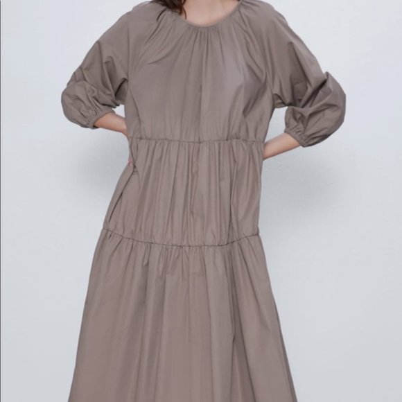 Zara Dresses & Skirts - Zara poplin dress bloggers favorite tiered